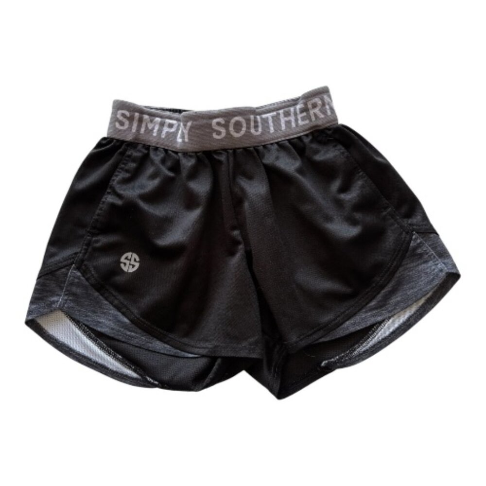Simply Southern Youth Medium Black Athletic Shorts (2596-1)